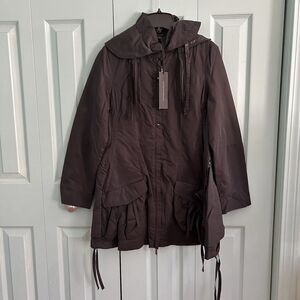 Katherine Barclay Womens Black Windbreaker Jacket Medium Hooded